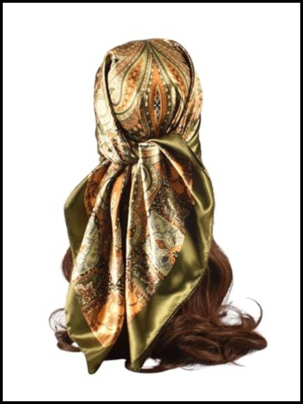 Paisley Print Square Hair Scarf Silk Satin Bandana Headscarf